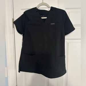 Jaanuu Classic Black V-Neck Scrub Top